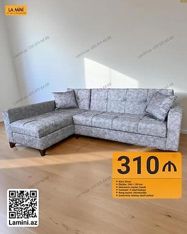 Ev üçün mebel: Künc divan – La Mini - Ölçülər: 240 × 150 sm - Mexanizm: açılan — 1