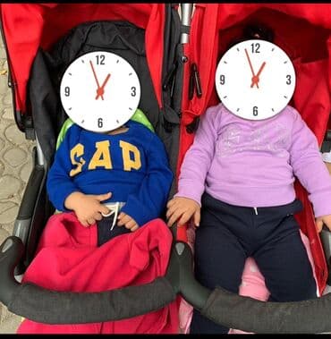 əkizlər və üçəmlər üçün gəzinti uşaq arabaları: Əkizlər üçün araba, İşlənmiş, Yaş: 6-12 ay — 3