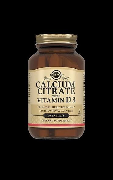 Другие медицинские товары: Solgar Calcium Citrate with Vitamin D3 – 60 tablet. - Tərkib: Kalsium — 1