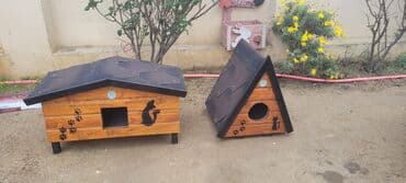 Xaltalar, qayışlar və tasmalar: Açıq havada istifadə üçün taxta heyvan evləri, catdirilma var - — 1