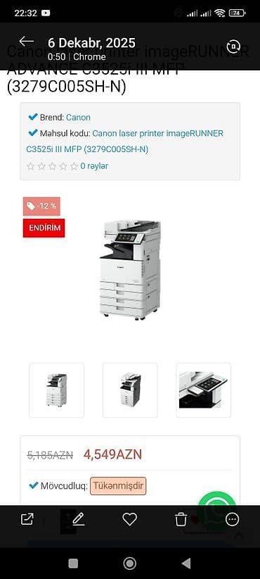 ucuz printer satilir: Salam printer və digər çap avadanlıqları satılır.Real qiyməti 5000 AZN — 1