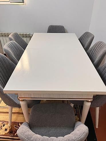 stol ev ucun: Qonaq otağı üçün, Yeni, Açılan, Dördbucaq masa, 8 stul — 4