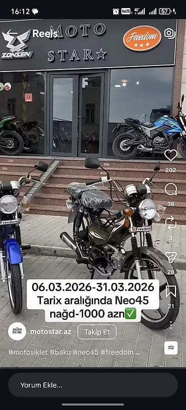 dağ motoru: Məhsul: Neo 45 motosiklet - Şəhər içi rahat gediş üçün kompakt və — 2