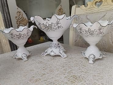 balaca direl: 3 hissəli dekorativ meyvəqabı dəsti - Material: keramika/porcelan — 3