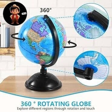 maps arayışı nədir: Tədris üçün Dünya Qlobusu – 360° fırlanan - 10.6 düym ölçülü tədris — 2