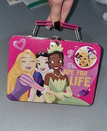barbili tort sekilleri: Disney Princess metal qutu – uşaq üçün mini çamadan tipli — 3
