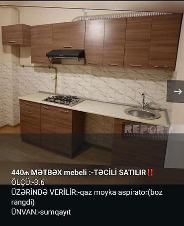 kamotlar mebel: Mətbəx mebeli satılır. Xüsusiyyətlər: - Üst və alt dolablar komplekt — 2