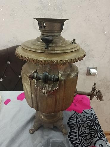 samovar 10 litr: Antik mis samovar – köhnə rus üslubu Üstünde tulla qabari keyfiyyət — 4