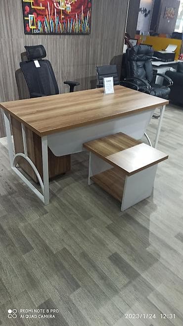stol stul prokat: Ofis üçün masa dəsti - Dəst tərkibi: geniş iş masası + ön — 1