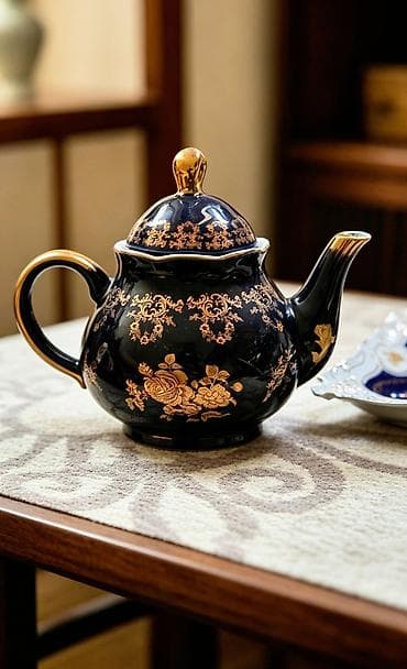 Nahar dəsti, rəng - Qızılı, Farfor, 12 nəfərlik, Çexiya — 3