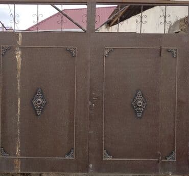 İşlənmiş Dəmir Həyət darvazası, 3 m, Mexaniki, Qapı ilə, rəng - Qəhvəyi, Kredit yoxdur