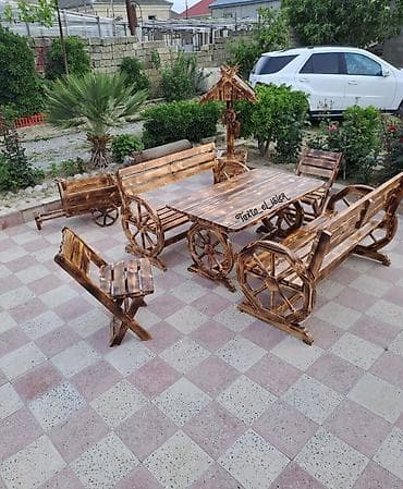 təkərli stul: Dördbucaq masa, 2 stul, Açılmayan, Stullar ilə, Taxta — 3