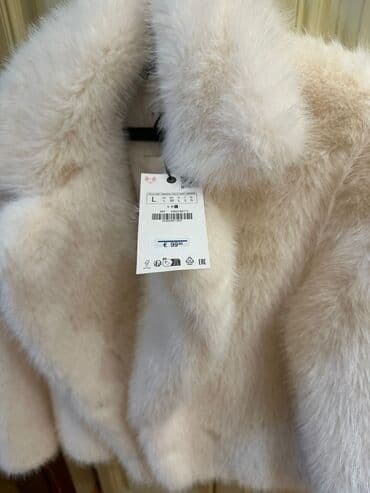 Шубы: Шуба, Zara, L, цвет - Белый — 2