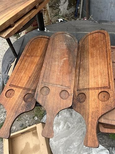 stylus pen: Taxta servis və kəsim lövhələri dəsti - Material: təbii bərk ağac — 8