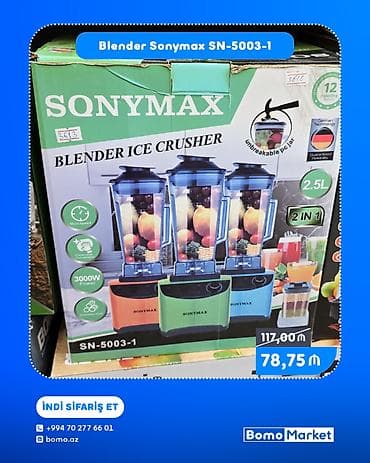 sonifer blender 4 in 1: Sonymax SN-5003-1 Blender – Ice Crusher, 2-in-1 - Güclü motor: 3000W — 1