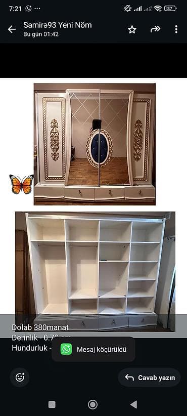 Dolab 380manat Derinlik - 0.70 sm Hundurluk - 2.35 Uzunluq eni 2.60 lalafo.az -da Dolab 380manat Derinlik - 0.70 sm Hundurluk - 2.35 Uzunluq eni 2.60