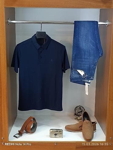 Cinslər: Kişi geyim dəsti – polo və futbolka variantları, cins şalvar və — 5