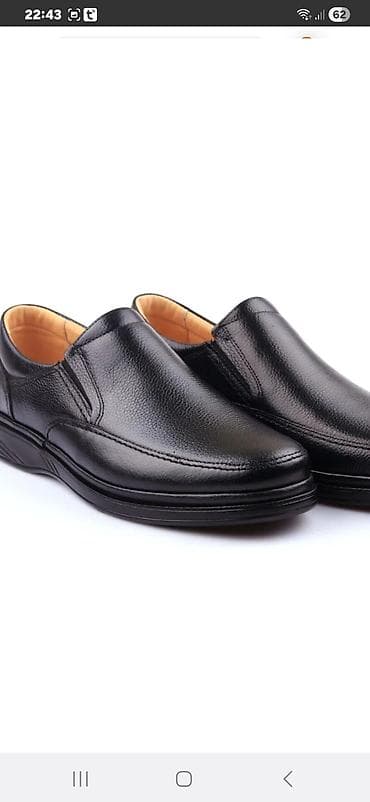 kişi salvari: Kişi üçün klassik slip-on ayaqqabı - Rəng: qara - Üst material: təbii — 1