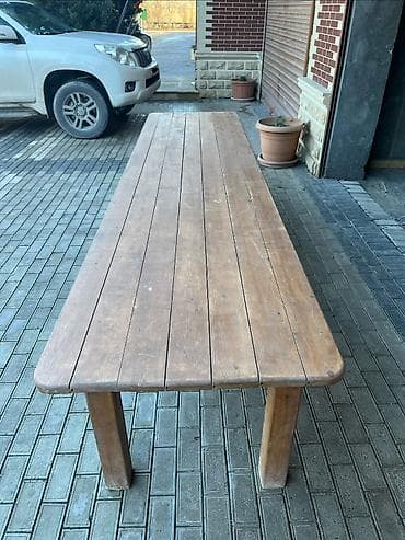 modern stol stul: Taxta masa.Tezedir, ishlenmeyib. Cox agirdi. Restoran ucun — 4