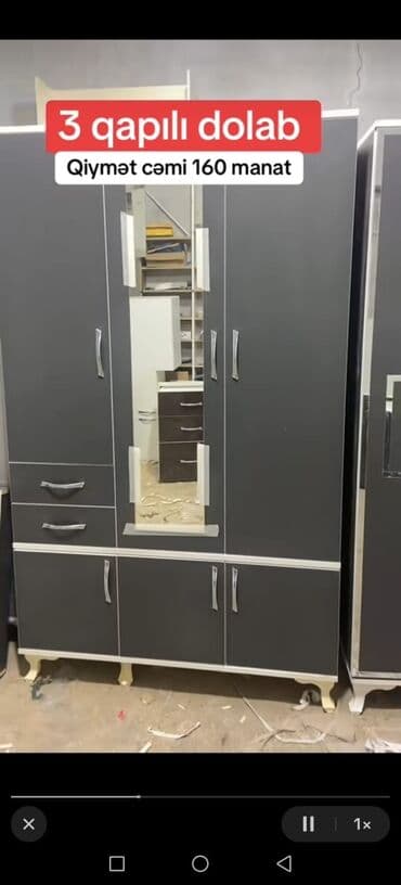 polkalı şkaf: Yeni, Açılan, 3 qapılı Düz dolab, Qarderob, paltar dolabı, Türkiyə — 4