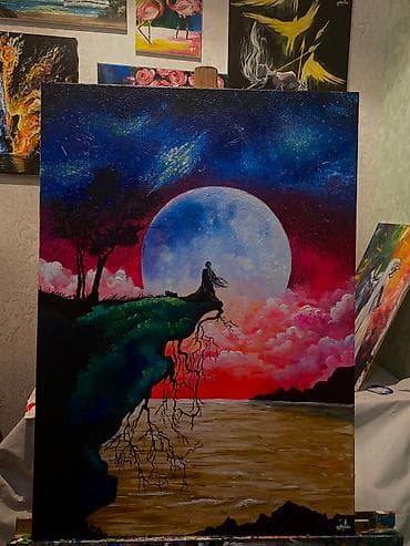 Resm eseri akril boya ile 50x70 ketan uzerinde Sifariwle chekilom lalafo.az -da Resm eseri akril boya ile 50x70 ketan uzerinde Sifariwle chekilom