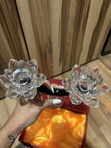 Güzgülər: İki şamlıqdan ibarət dekorativ şamdan- TƏZƏ - Material: kəpəkli — 3