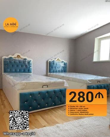 Təknəfərlik çarpayı, Bazalı, Matras ilə, Siyirməsiz