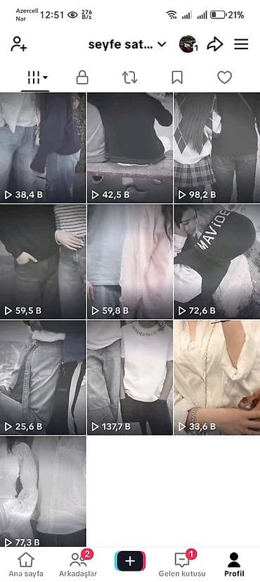 Məhsul: TikTok hesabı satlər 25 m reyak alıcıya edrim oljax