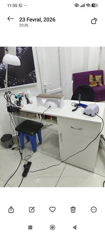 Manikür masası və salon avadanlığı dəsti endirimdə var Tərkib: - Ağ