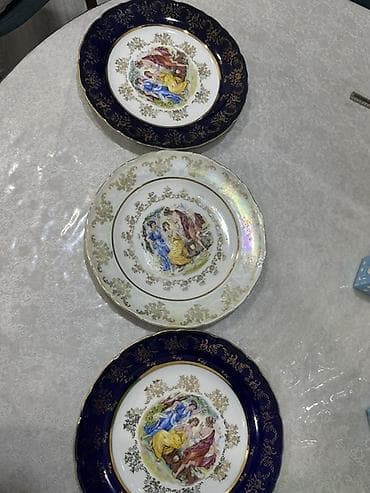 Süfrə qab-qacaqı: Boşqablar, rəng - Göy, Farfor — 4