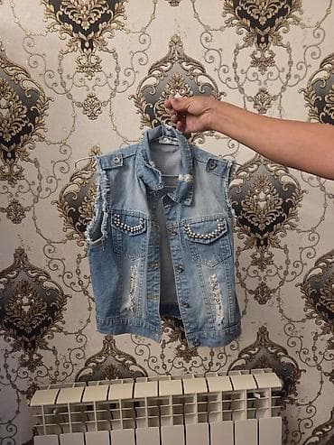 Uşaq üçün cins jilet - Material: açıq mavi denim (cins) - Üslub lalafo.az -da Uşaq üçün cins jilet - Material: açıq mavi denim (cins) - Üslub