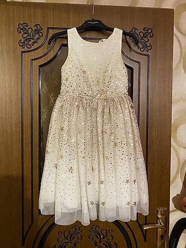 qolsuz: Qız uşaqları üçün zərif ziyafət donu - Rəng: krem-ağ tonlarda - Üst — 2