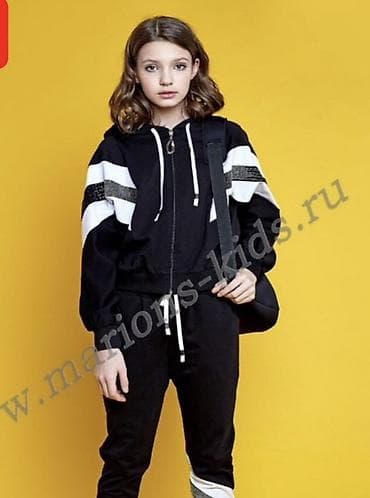 детские спортивные костюмы с начесом: Uşaq idman dəsti – 2 hissəli • Rəng: qara, ağ və qara parlaq dekor — 1