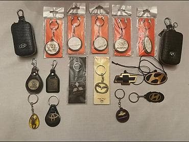 elantra aksesuar: Avtomobil açarı üçün dəri açarlıq/çəlik kisəsi - Material: qara — 7