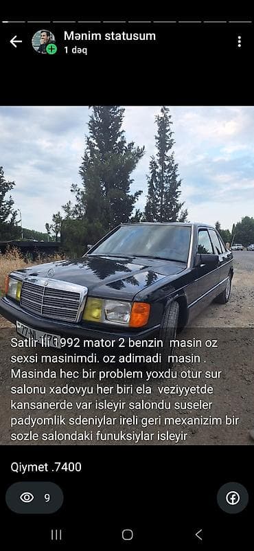 yan guzgu s: Mercedes-Benz 190 (W201) sedan - Kuzov: 4 qapılı sedan, tünd — 8