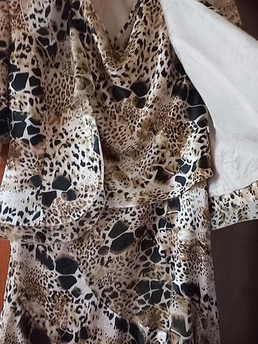 ic geyim: Qadın geyim dəsti – 3 parça - Naxış: leopard/heyvani print, bej-qara — 2