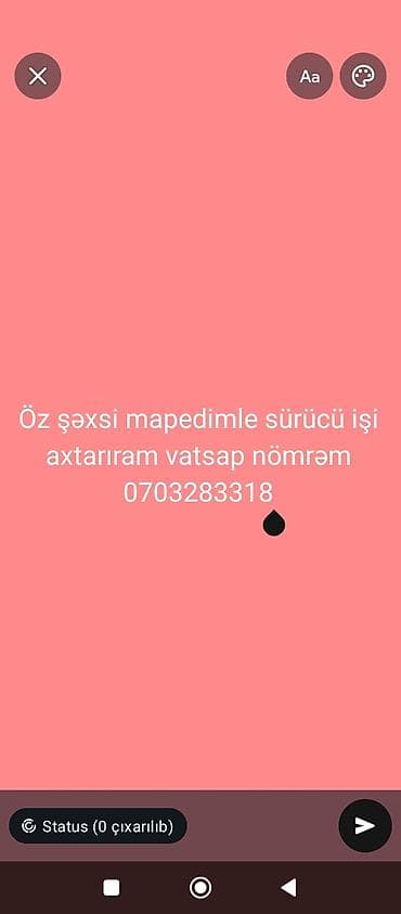 Xidmət: Şəxsi avtomobillə sürücü xidməti Təsvir: - Şəxsi nəqliyyat