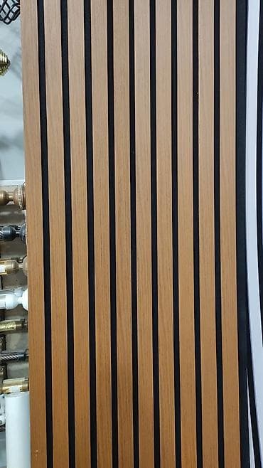 saat divar: Akustik lamel dekor panel - Material: MDF əsaslı lamel panellər, ağac — 1