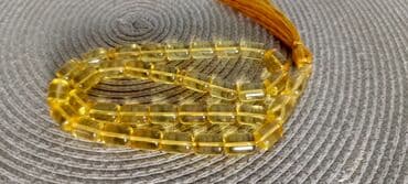 muncuqdan qolbaq: 100% təbii,bütöv daş kəhrəba!33 ədəd parlaq limon rəng,şəffaf kəhrəba — 3