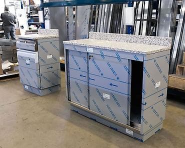 şkaf kuxna: Mətbəx üçün metal korpuslu modul dolablar dəsti - Material — 1