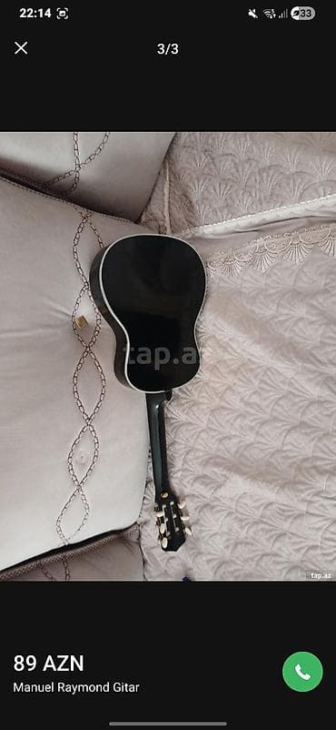 Manuel Raymond klassik gitar – qara rəng. - Korpus: klassik forma