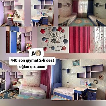 Мебель: AYYGUN 🌖 440 azn genç Yataq dest-i satilir Qiz.Oglan uçun Matras var — 1