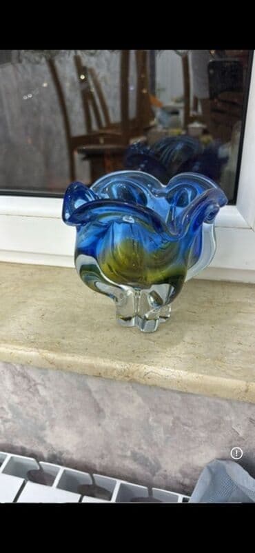 suse stol: BohemiaRəngli şüşə dekor qab - Material: qalın, şəffaf şüşə - Rəng — 1