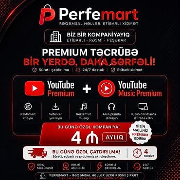 Xidmətlər: Perfemart – Rəqəmsal Həllər, Etibarlı Xidmət YouTube Premium + — 1