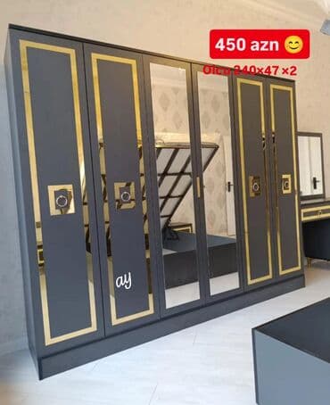 işkaflar: Açılan, 6 qapı Düz dolab, Qarderob, paltar dolabı — 1
