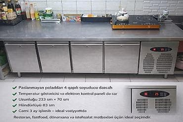 Ticarət tərəziləri: Paslanmayan poladdan 4 qapılı soyuducu dəzgah satılır ✔ Keyfiyyətli — 1