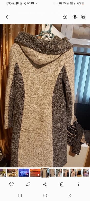 Qadın palto bukle - Model: Uzun, düyməli, kapüşonlu - Rəng: Bej və — 2