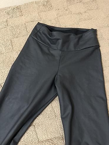 Qadınlar üçün qara leggings - Model: hündür belli, tam uzunluq - — 2
