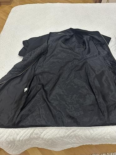 hamam xalat: Qadın üçün qara rəngli kapitonaj (romb tikişli) paltokimono/kardiqan — 3