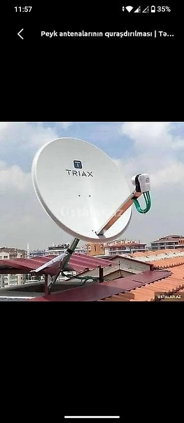 Peyk antenalarının quraşdırılması: Peyk antennalarının quraşdırılması xidməti - Triax tipli peyk — 1